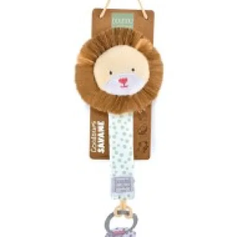 Clearance Attache sucette Lion - Couleurs Savane - 18 cm - Vert Cadeau À Moins De 20€|Couleurs Savane