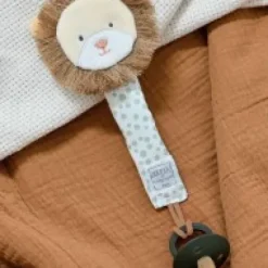 Clearance Attache sucette Lion - Couleurs Savane - 18 cm - Vert Cadeau À Moins De 20€|Couleurs Savane