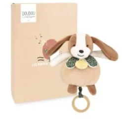Sale Boite a musique bebe - Chien marron et vert - 20 cm Rikikis & Méli Mélo|Boîte À Musique