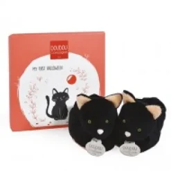 Best Chaussons bébé Chat noir - 0-6 mois Les Coffrets À Offrir|Chaussons