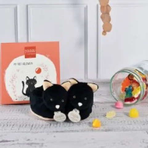 Best Chaussons bébé Chat noir - 0-6 mois Les Coffrets À Offrir|Chaussons