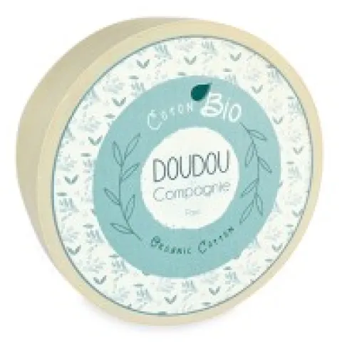 Online Chien peluche beige avec mouchoir bleu en coton BIO - 22 cm Les Prix Doux|Doudous Coton Bio