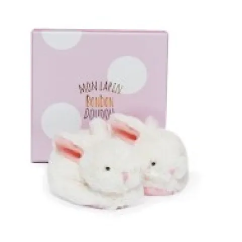 New Coffret cadeau naissance chaussons lapin rose avec hochet - 0/6 mois Les Coffrets À Offrir|Lapin Bonbon