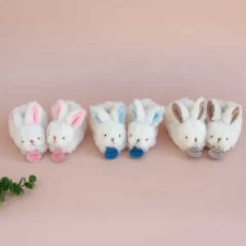 New Coffret cadeau naissance chaussons lapin rose avec hochet - 0/6 mois Les Coffrets À Offrir|Lapin Bonbon