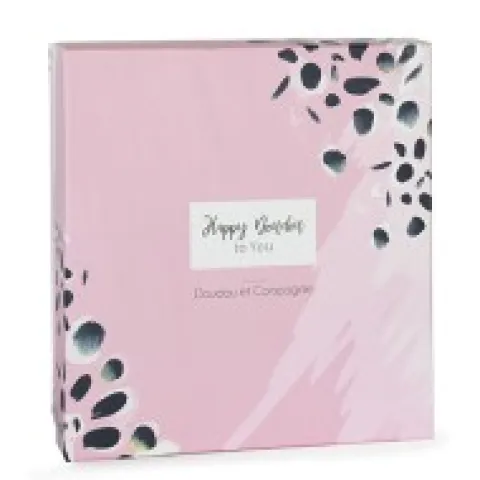 Outlet Coffret Doudou carré Lapin rose - Happy Blush - 25 cm Happy Doudou|Lapin