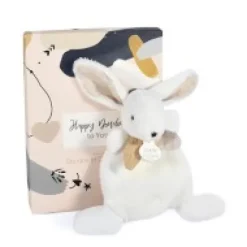 Outlet Coffret Mini Doudou plat Lapin beige - Happy Wild - 17 cm Happy Doudou|Lapin