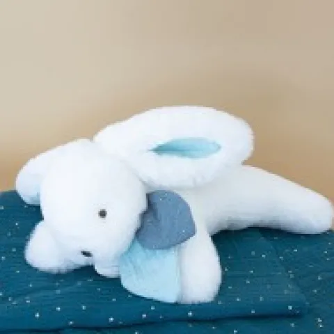 Discount Coffret Pantin Lapin bleu - Happy Glossy - 25 cm Happy Doudou|Lapin