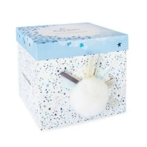Discount Coffret Pantin Lapin bleu - Happy Glossy - 25 cm Happy Doudou|Lapin