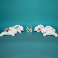 Discount Coffret Pantin Lapin bleu - Happy Glossy - 25 cm Happy Doudou|Lapin