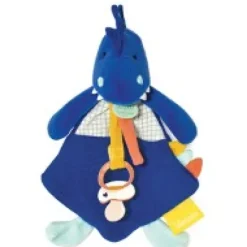 Clearance Coffret peluche dinosaure bleu- Attache tétine Sashou - 23  cm Les Prix Doux|Calinosaure