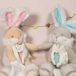 New Coffret peluche lapin de sucre- lapin mouchoir vert - 31 cm Les Coffrets À Offrir|Les Prix Doux