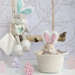 New Coffret peluche lapin de sucre- lapin mouchoir vert - 31 cm Les Coffrets À Offrir|Les Prix Doux