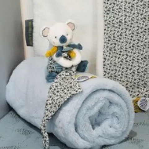 Online Couverture bébé plaid Douceur Yoca le koala - Bleu - 70 x 100 cm Cadeaux Naissance|Yoca Le Koala