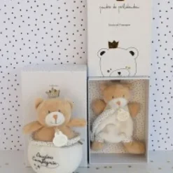 Best Doudou attache sucette ours Petit Roi marron - 15 cm Cadeau À Moins De 20€|Cadeaux Naissance