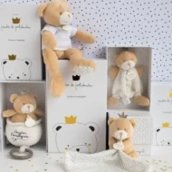 Best Doudou attache sucette ours Petit Roi marron - 15 cm Cadeau À Moins De 20€|Cadeaux Naissance