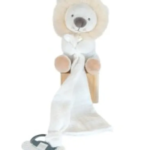 Fashion Doudou attache sucette peluche lion - 12 cm - Unicef Collection Unicef