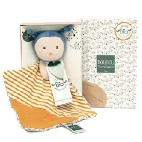 Hot Doudou bébé abeille Pollen en coton BIO - 20 cm - modèle aléatoire Les Prix Doux|Doudous Coton Bio