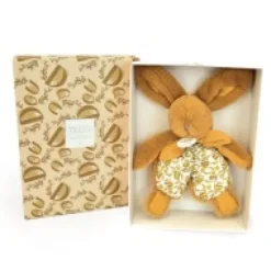 Fashion DOUDOU® lapin jaune moutarde - Doudou plat -18 cm Lapin Doudou|Lapin