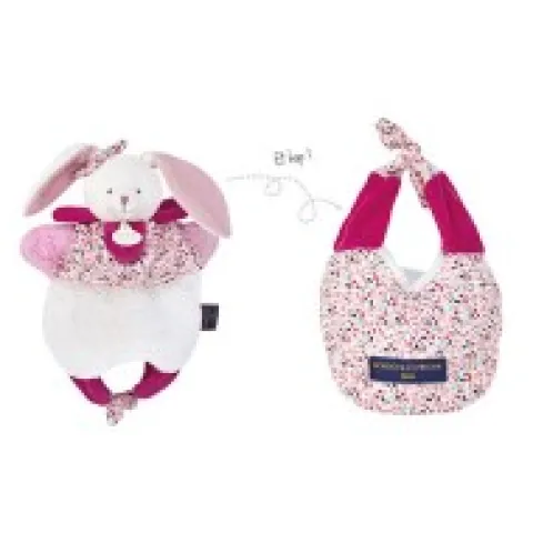 Hot Doudou Lapin marionnette - Petit sac - Amusette 3 EN 1 Les Petits Futés|Les Marionnettes