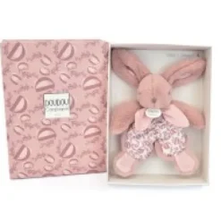 Hot DOUDOU® lapin rose- Doudou plat - 18 cm Lapin Doudou|Lapin