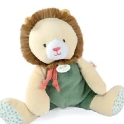 Best Doudou Lion beige et vert - 30 cm Cadeaux Naissance|Couleurs Savane