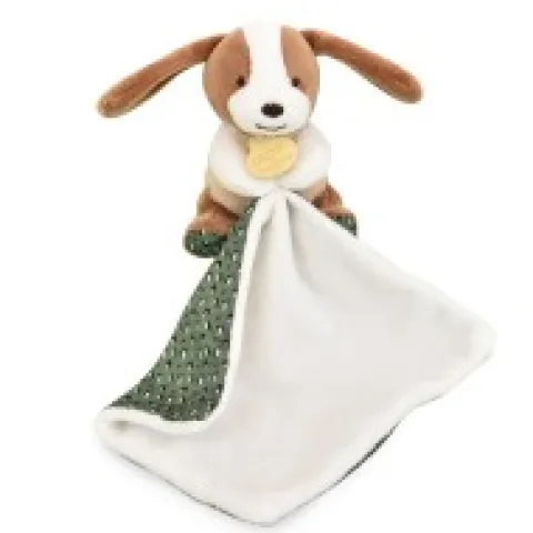 Discount Doudou mouchoir chien vert et marron - 11 cm Rikikis & Méli Mélo|Chien