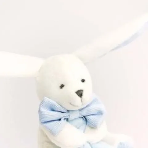 New Doudou mouchoir lapin bleu - 10 cm - Boite fleur Cadeau À Moins De 20€|Les Iconiques