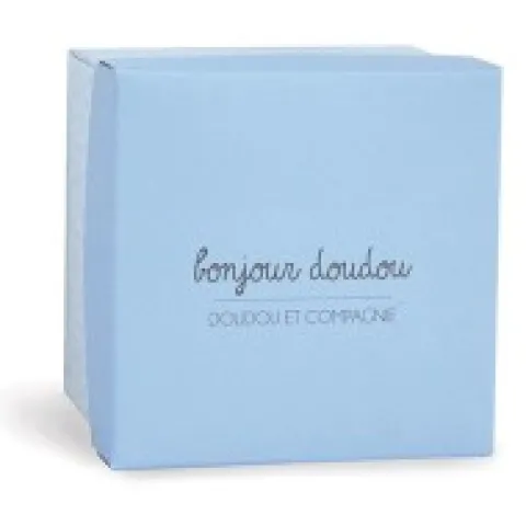 New Doudou mouchoir lapin bleu - 10 cm - Boite fleur Cadeau À Moins De 20€|Les Iconiques