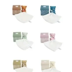Best Doudou mouchoir- Mon petit ourson - Vert - 10 cm Ours