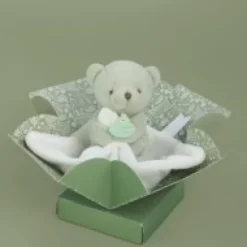 Fashion Doudou mouchoir- Mon petit ourson - Vert Clair - 10 cm Ours|Doudou Mouchoir