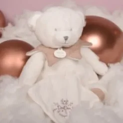 Discount Doudou mouchoir ours Rose - 30 cm - Collection Anniversaire Doudou® Anniversaire|Ours