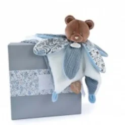 New Doudou OURS bleu avec pétales - BOH'AIME - Cadeaux Naissance|Les Boh'aime