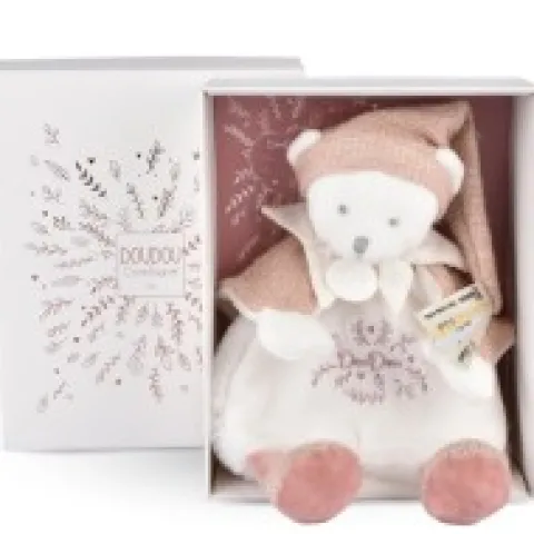 Fashion Doudou Ours cape Rose - 25 cm - Collection Anniversaire Doudou® Anniversaire|Ours