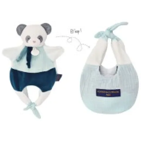 Outlet Doudou Panda marionnette - Petit sac - Amusette 3 EN 1 Les Petits Futés|Les Marionnettes
