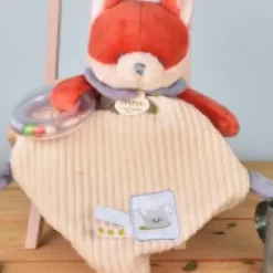 Outlet Doudou plat hochet billes -  Renard Romarin - 21 cm Dans Mon Jardin|Hochets Et Pantins D'activités