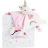 Online Doudou plat Licorne rose et blanche - 20 cm Licorne|Doudou Plat