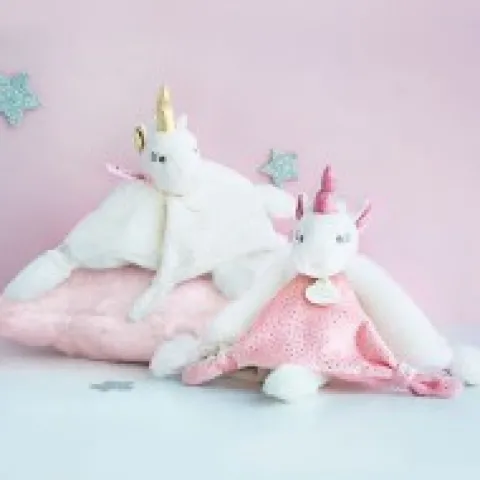 Clearance Doudou plat Licorne rose - 22 cm Les Prix Doux|Licorne