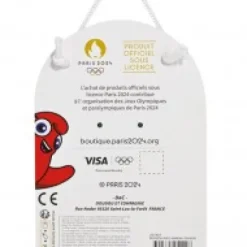 Sale Doudou plat mascotte jeux olympiques paris 2024 avec anneau en bois - 25 cm Collection Bébé Jo|Les Prix Doux