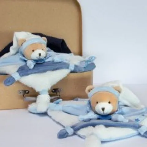 Sale Doudou plat ours Petit chou - Bleu - 27 cm Cerise Et Petit Chou|Ours