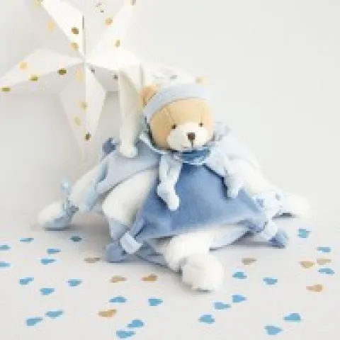 Sale Doudou plat ours Petit chou - Bleu - 27 cm Cerise Et Petit Chou|Ours