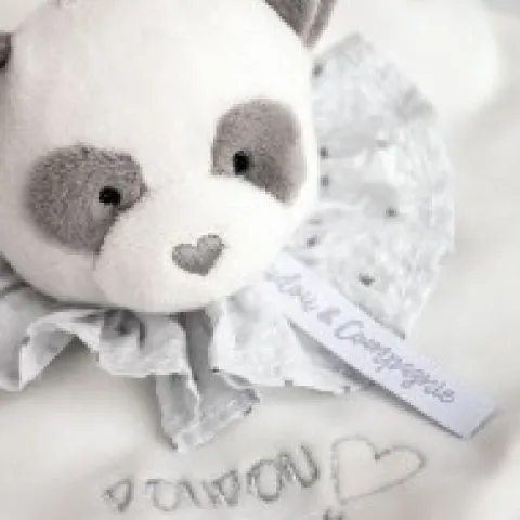 Best Doudou plat Panda gris - Attrape-rêves - 20 cm Attrape-rêves|Panda