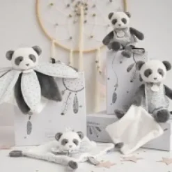 Best Doudou plat Panda gris - Attrape-rêves - 20 cm Attrape-rêves|Panda