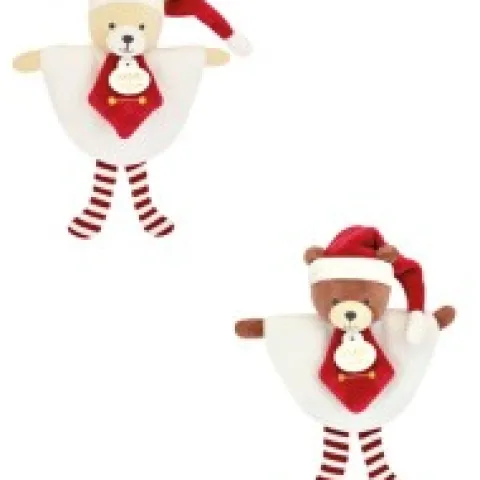 Discount Doudou plat petit lutin Noël rouge et blanc - Modèle aléatoire- 17 cm Ours|Petit Format