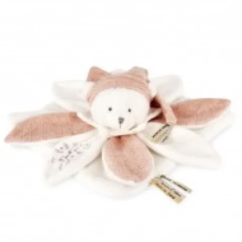 Best Doudou plat pétales Ours Rose - 25 cm - Collection Anniversaire Doudou® Anniversaire|Ours