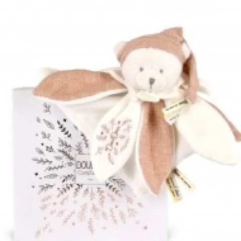 Best Doudou plat pétales Ours Rose - 25 cm - Collection Anniversaire Doudou® Anniversaire|Ours