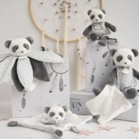 New Doudou pétales Panda gris - Attrape-rêves - 26 cm Attrape-rêves|Panda