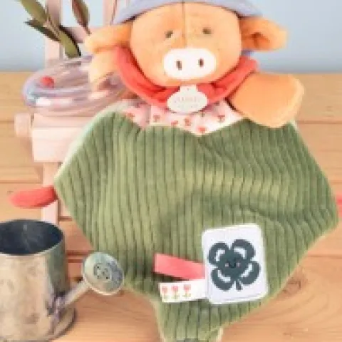 New Doudou vache avec hochet billes - Aneth -21 cm Dans Mon Jardin|Hochets Et Pantins D'activités