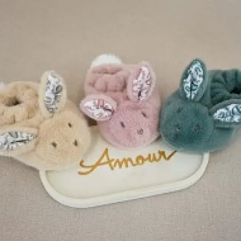 New Lapin Doudou - Coffret cadeau Chaussons et Doudou Vert Sauge 15 cm Les Coffrets À Offrir|Lapin Doudou