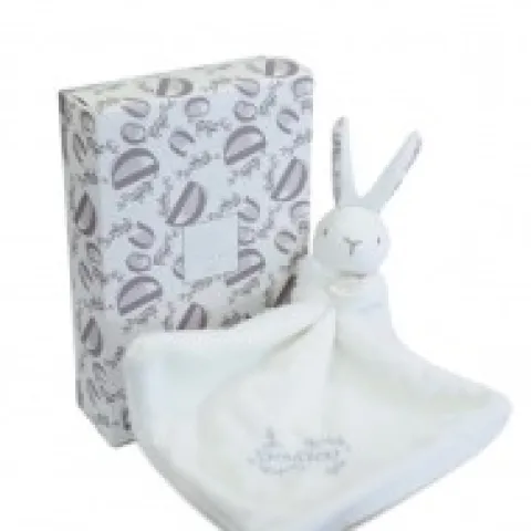 Outlet Lapin DOUDOU® - Doudou Lapin mouchoir- 10 cm - Blanc Lapin Doudou|Lapin