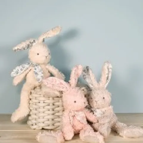 Outlet Lapin peluche gris en coton Bio 25 cm Doudous Coton Bio|Lapin